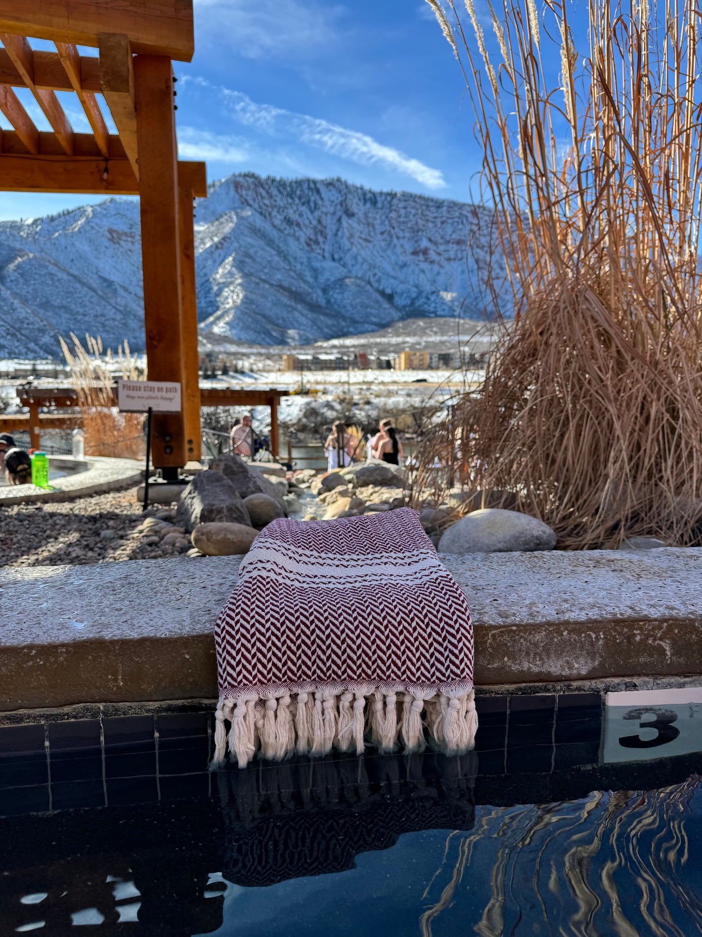 100 % Organic Turkish Cotton Towels W Design Burgundy