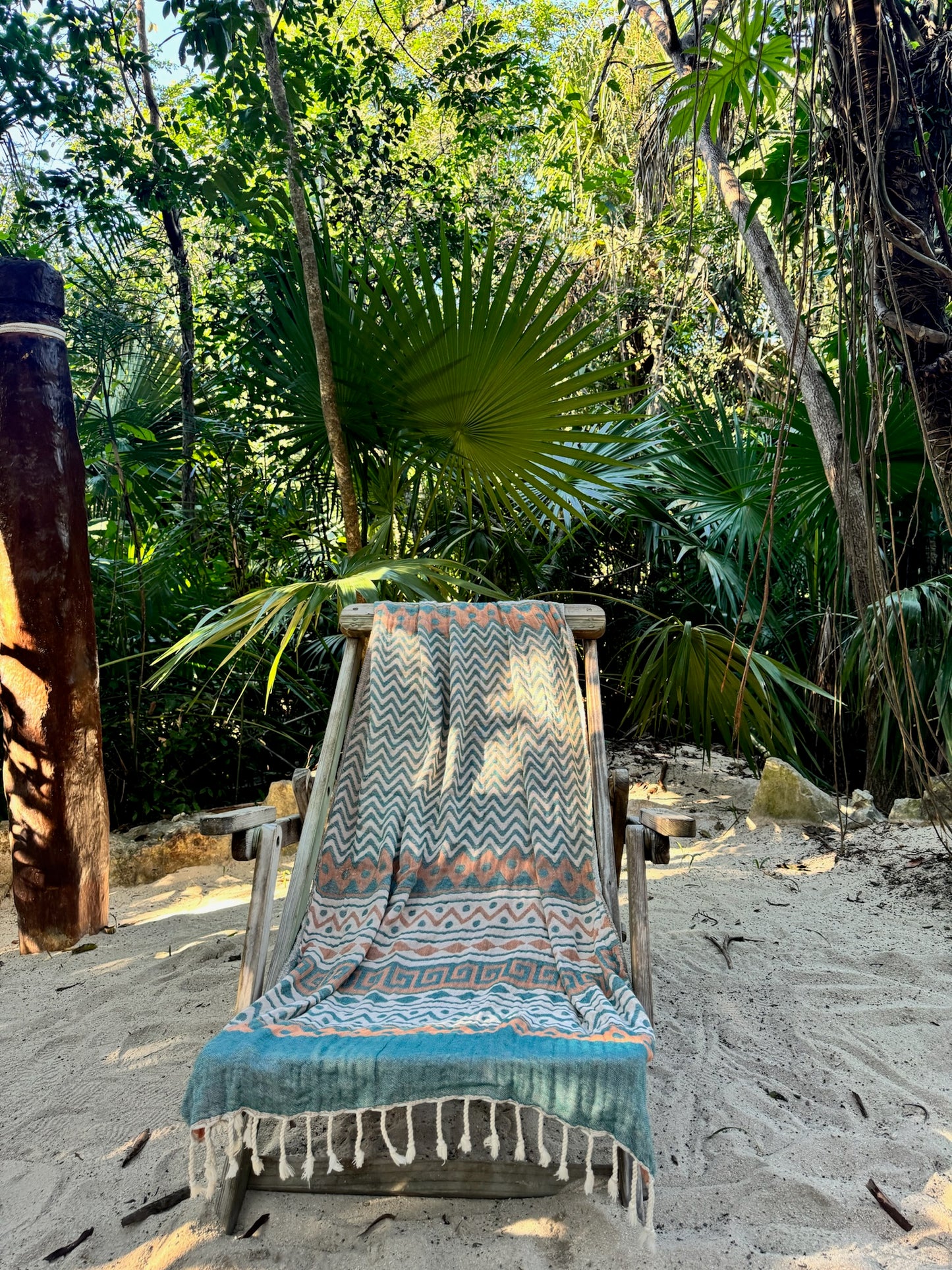 100 % Organic Turkish Cotton Towels Zigzag Orange & Green