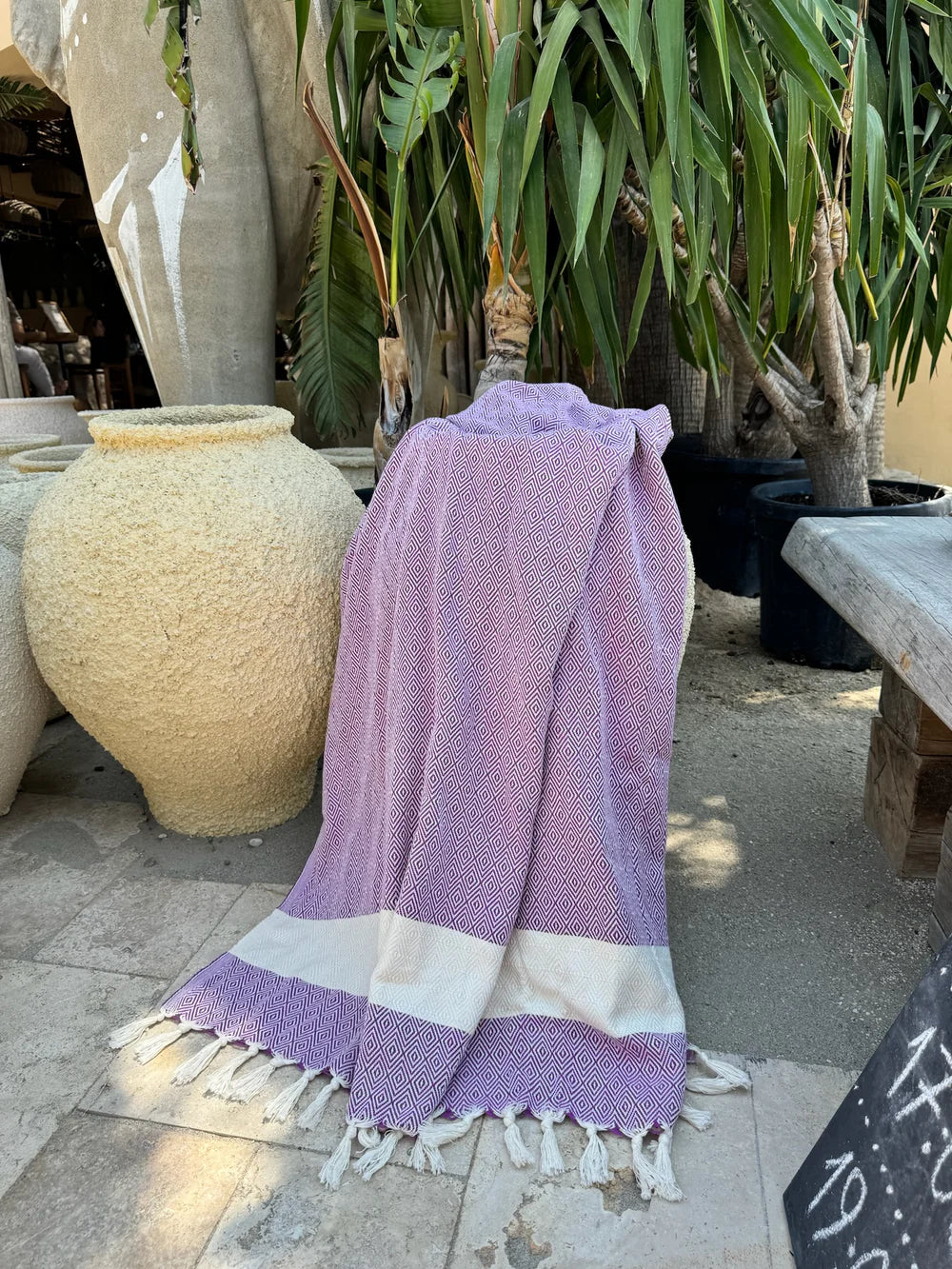 100 % Organic Turkish Cotton Towels Diamond Purple